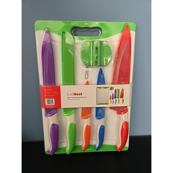 EATNEAT Other - EatNeat 12-Piece Colorful Kitchen Knife Set - 5 Colored Stainless Steel Knive